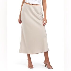 RACHEL ZOE Almond Midi Slip Skirt